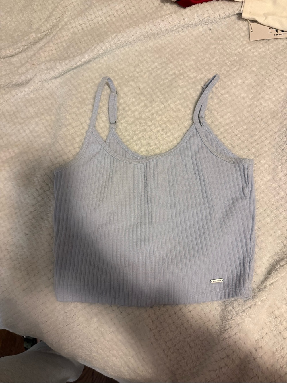 Hollister Pale Blue Ribbed Cropped Cami
